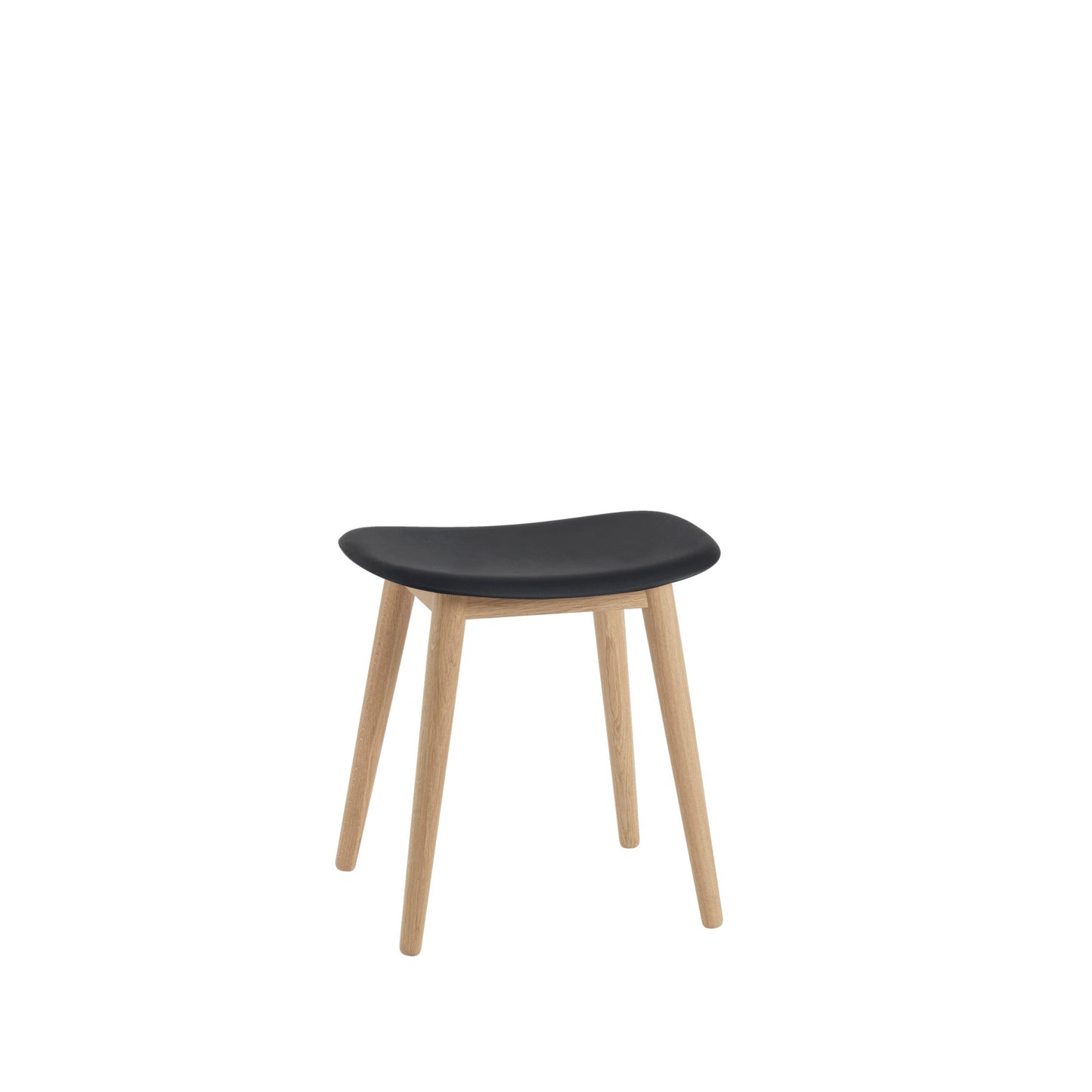 Muuto Fiber jakkara, tammijalat, musta/tammi