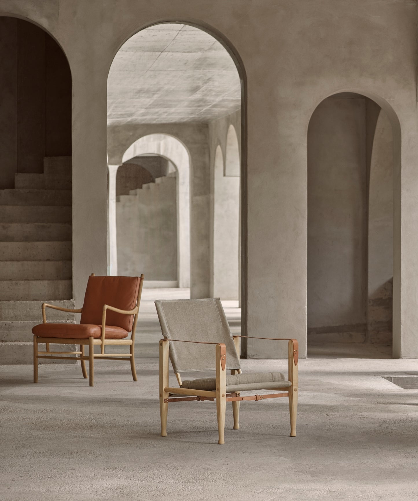 Carl Hansen & Søn KK47000 Safari tuoli valkoöljytty saarni/pellava