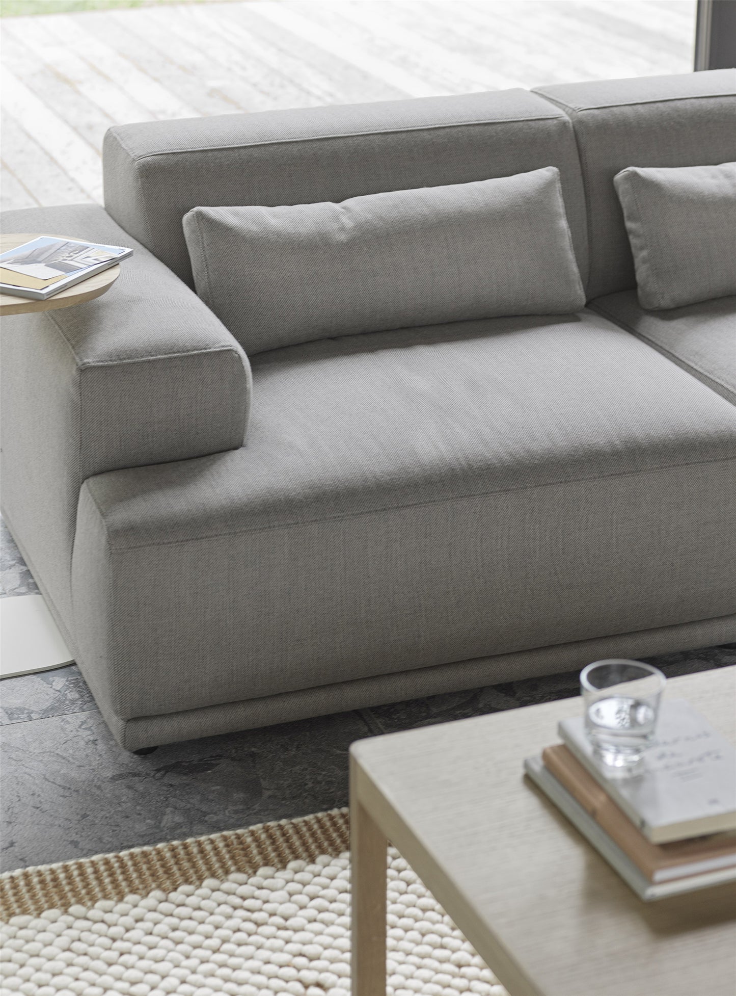 Muuto Connect Soft 2-istuttava moduulisohva Re-wool 128