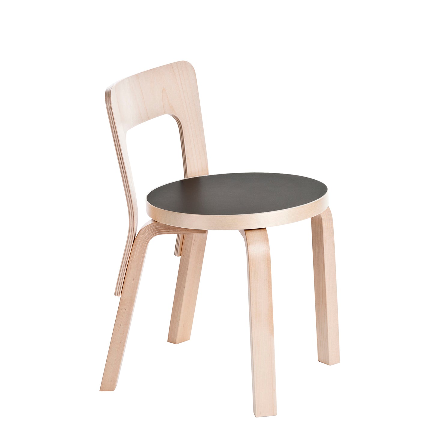 Artek N65 lasten tuoli musta linoleum