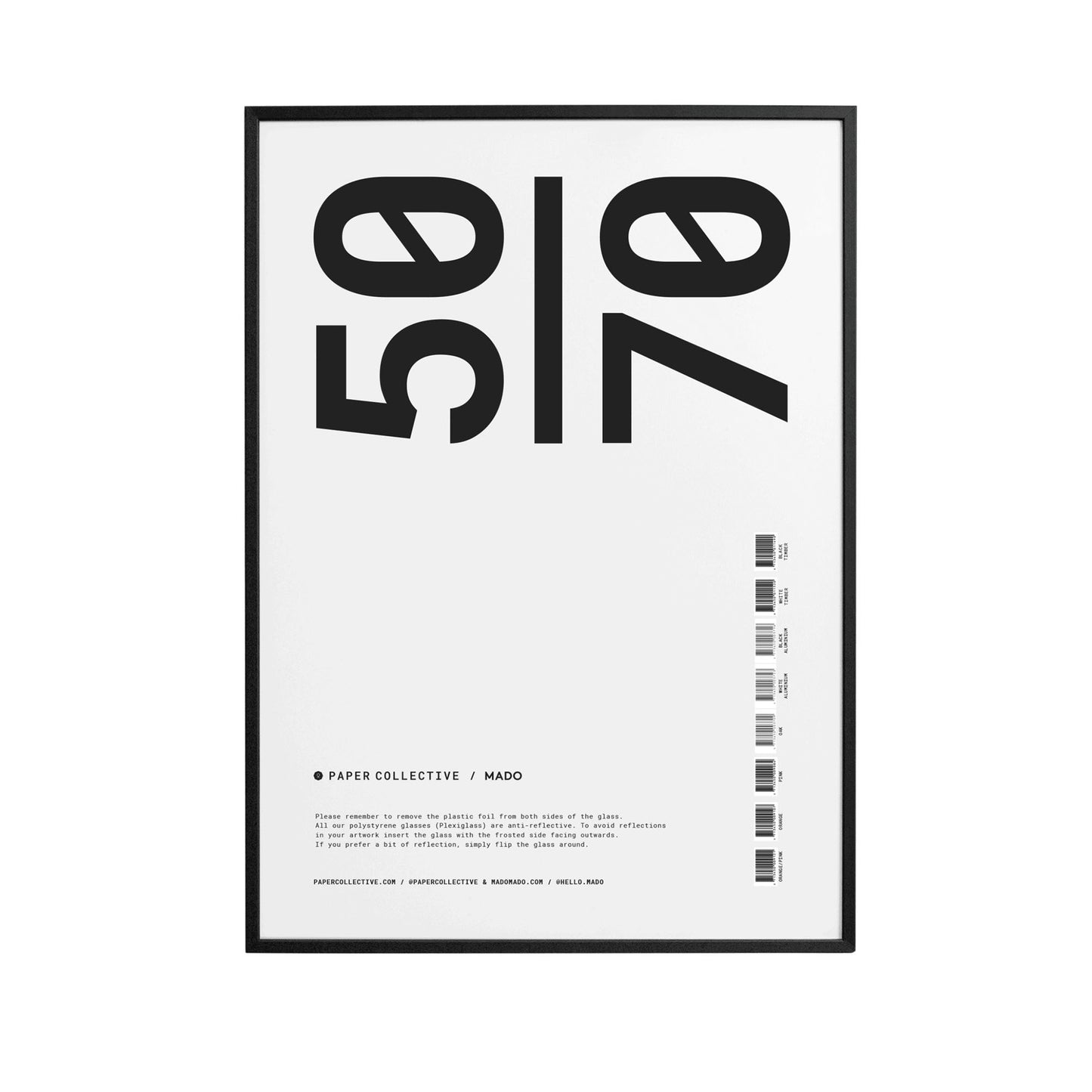 Paper Collective kehys 50x70 musta