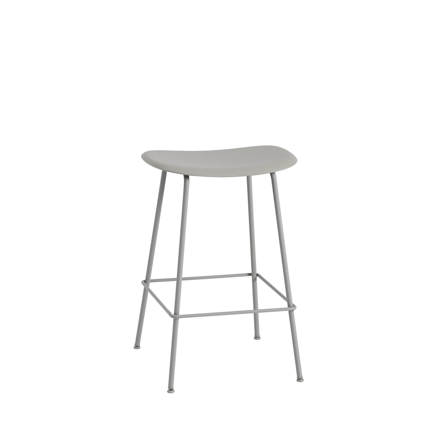 Muuto Fiber baarituoli, teräsjalat, harmaa