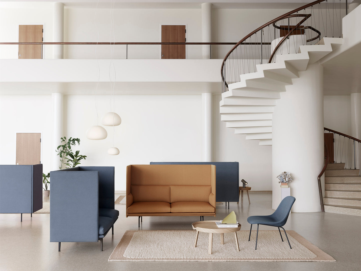 Muuto Fiber lounge tuoli, teräsjalat, musta/Divina 154
