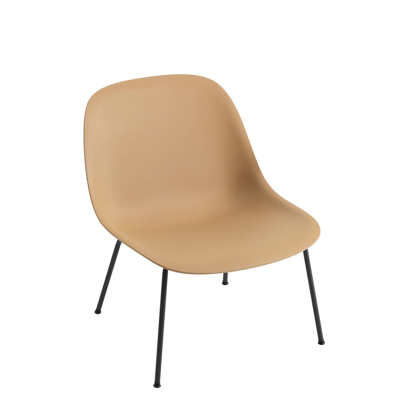 Muuto Fiber lounge tuoli, teräsjalat, okra/musta