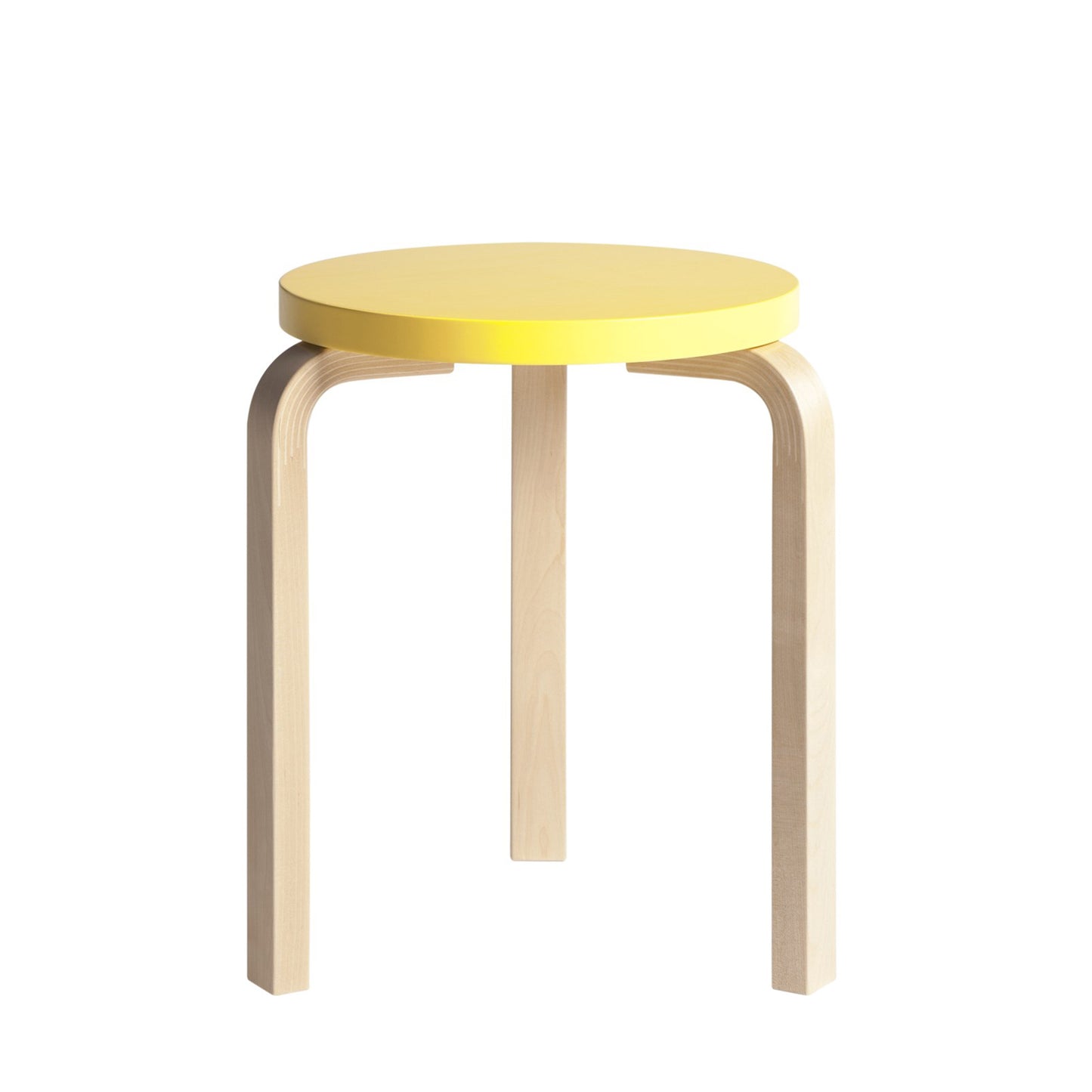 Artek 60 jakkara maalattu istuin keltainen