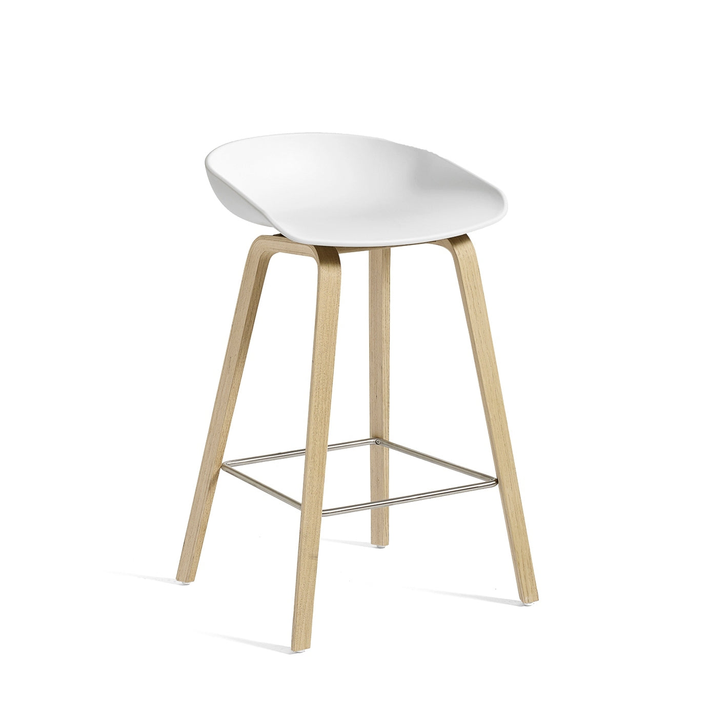HAY About a Stool AAS32 valkoinen/saippuakäsitelty tammi, kromi