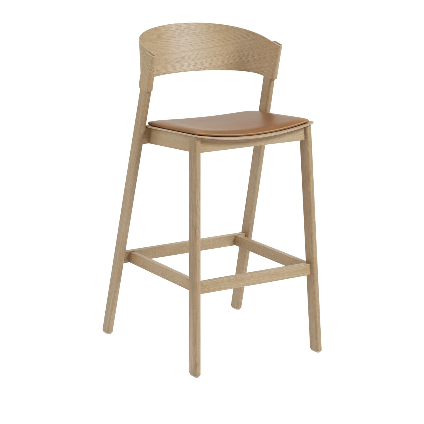 Muuto Cover korkea baarituoli tammi/nahka