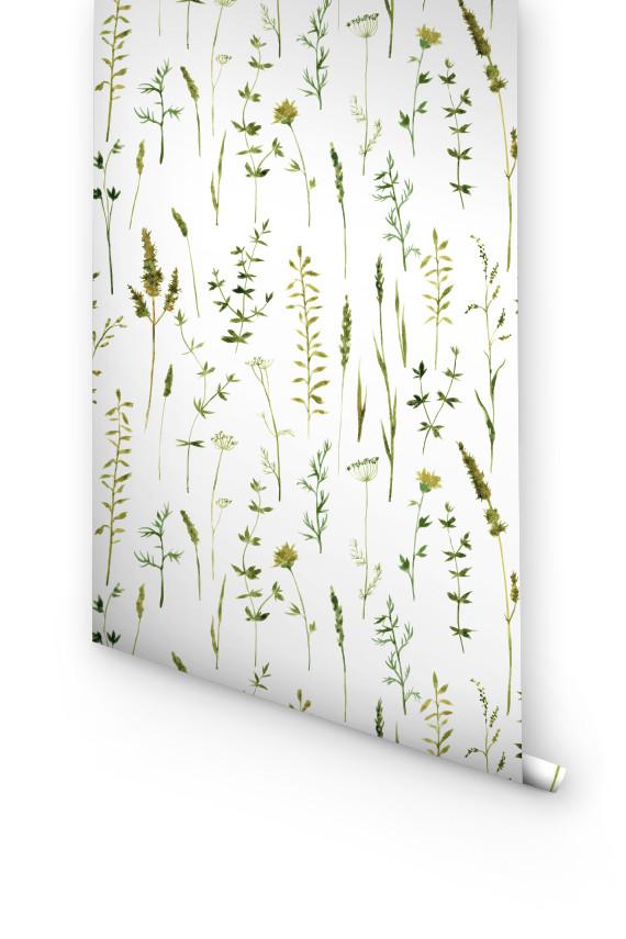 Green Botanical Removable Wallpaper
