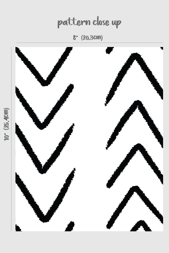 Black And White Herringbone Removable Wallpaper