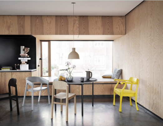Muuto Raw nojatuoli keltainen