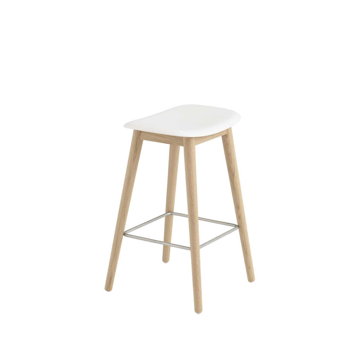Muuto Fiber baarituoli, tammijalat, tammi/valkoinen