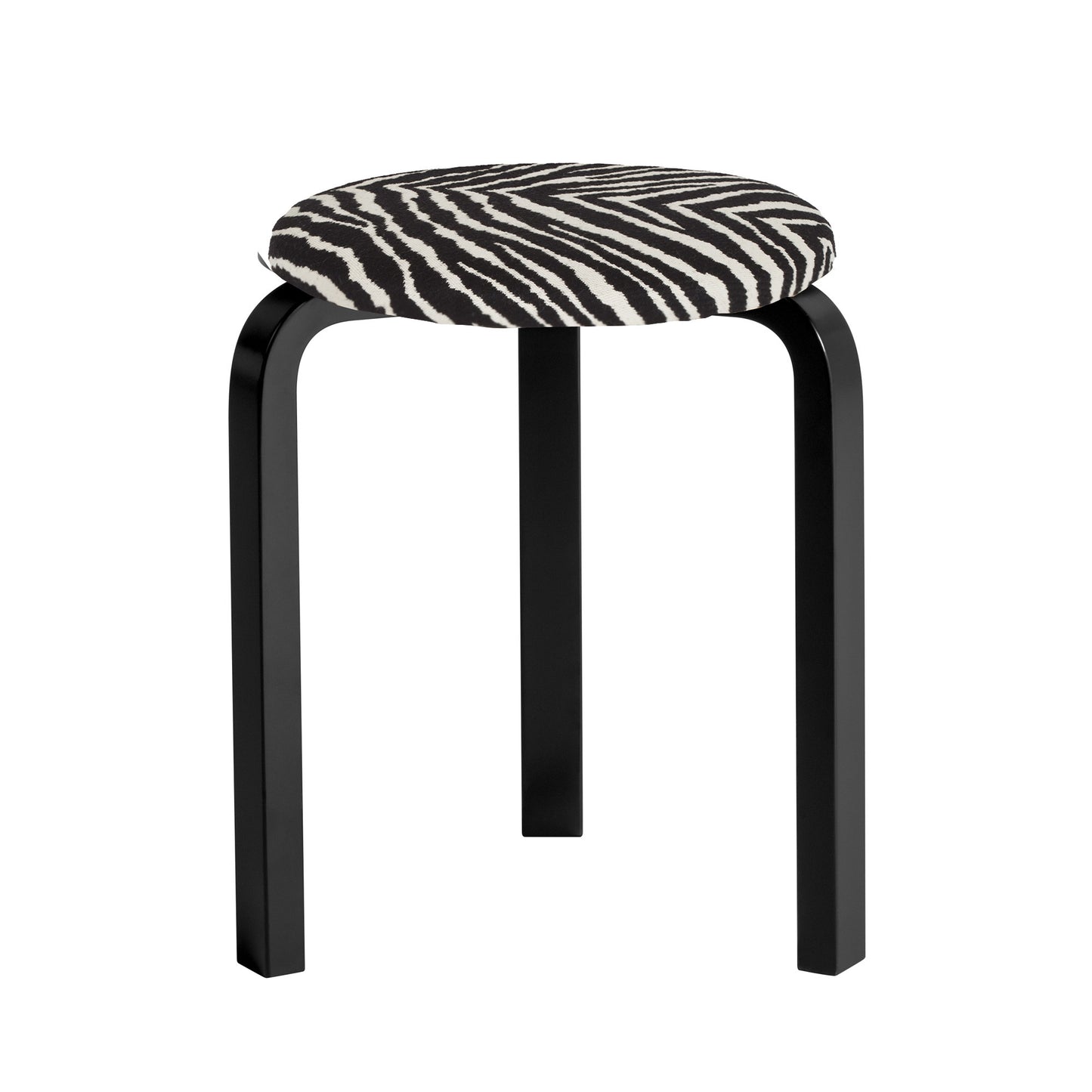 Artek 60 jakkara Zebra-verhoilu musta