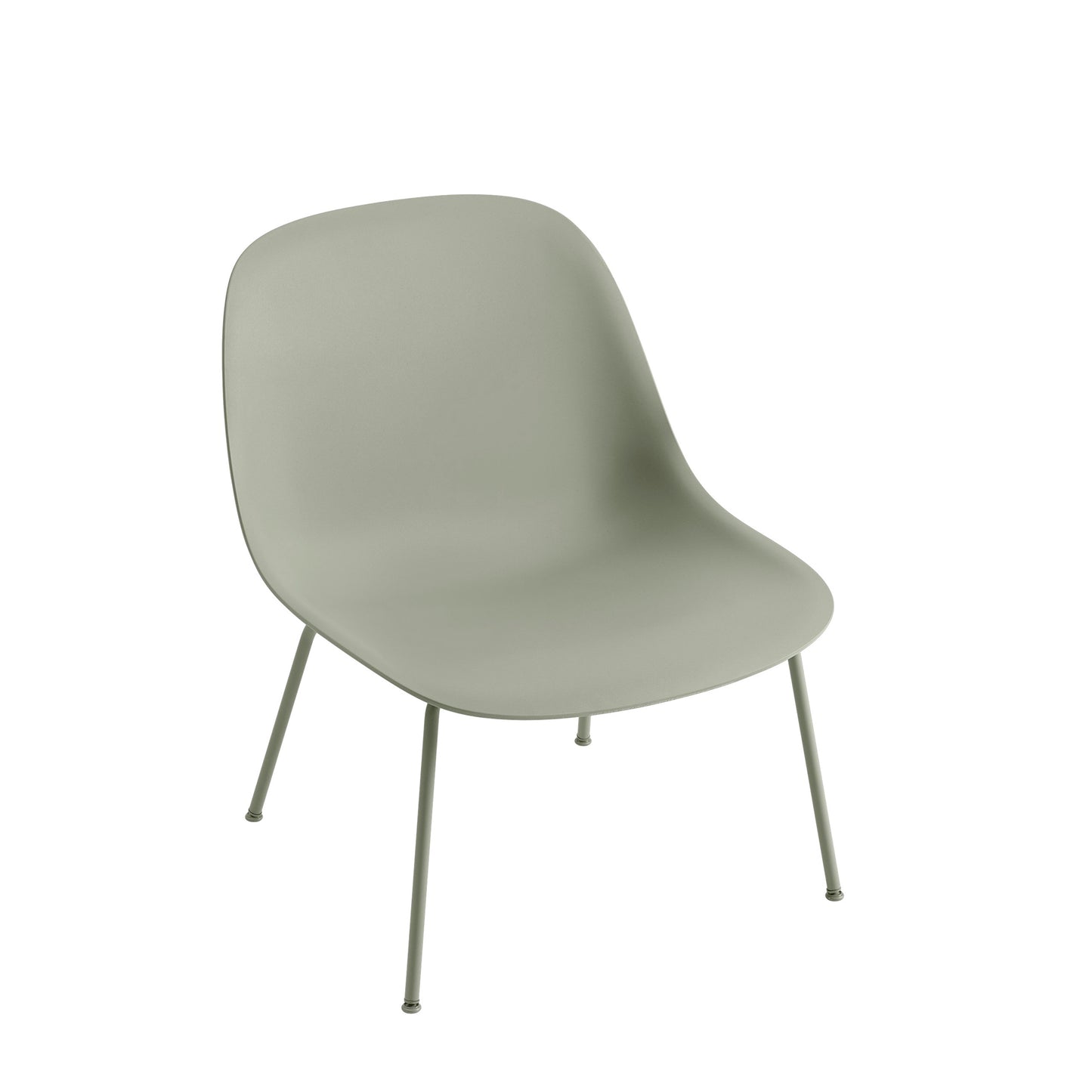 Muuto Fiber lounge tuoli, teräsjalat, vihreä