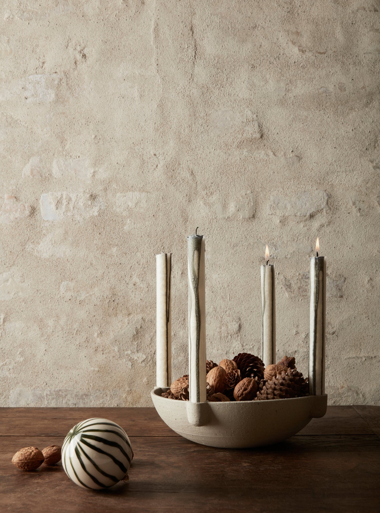 Ferm Living Duo kynttilä 2kpl lämmin harmaa