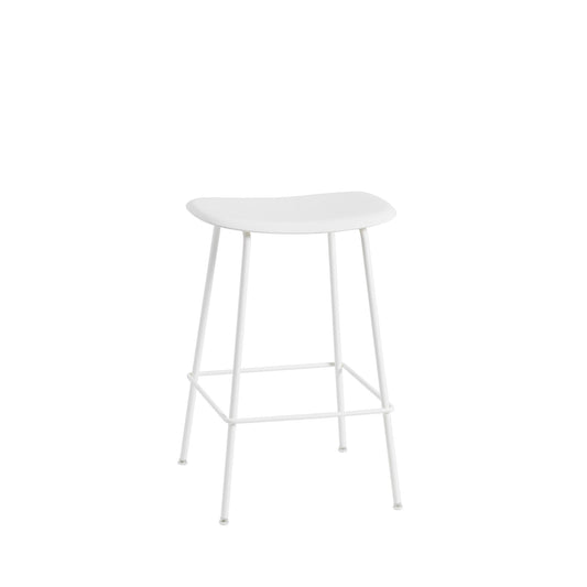 Muuto Fiber baarituoli, teräsjalat, valkoinen