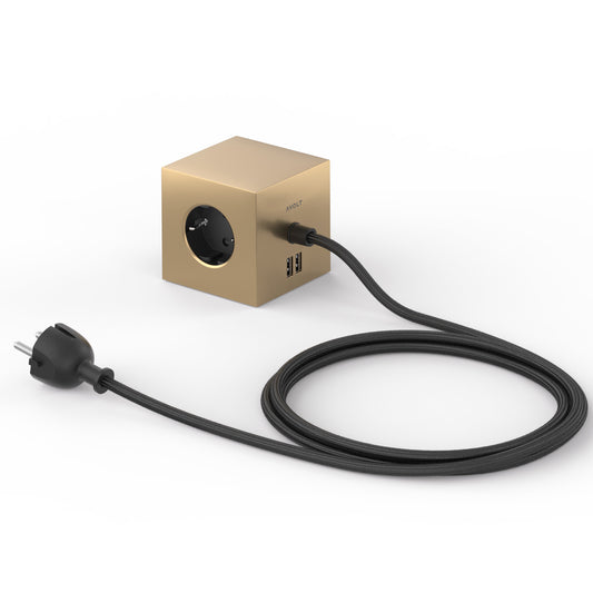 Avolt Square 1 USB jatkojohto messinki