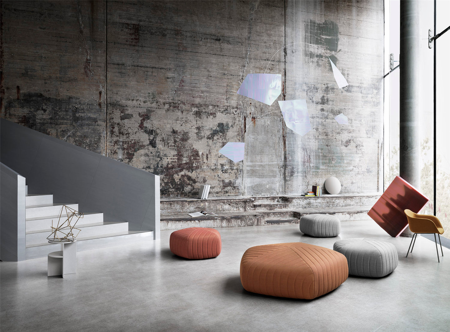 Muuto Five Pouf rahi oranssinpunainen