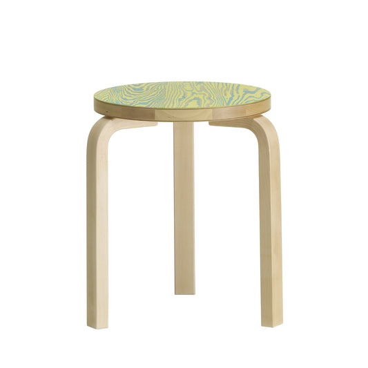 Artek 60 ColoRing jakkara istuin vihreä/keltainen