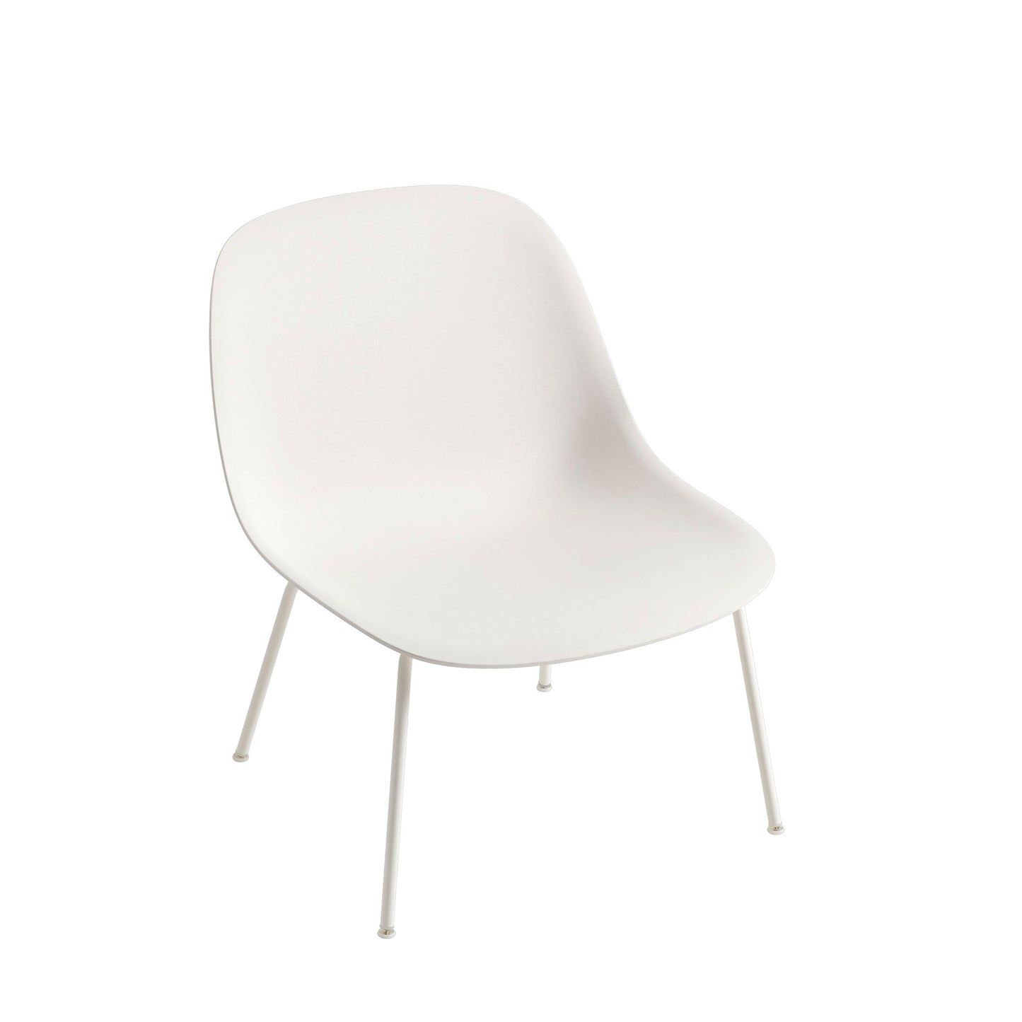 Muuto Fiber lounge tuoli, teräsjalat, valkoinen