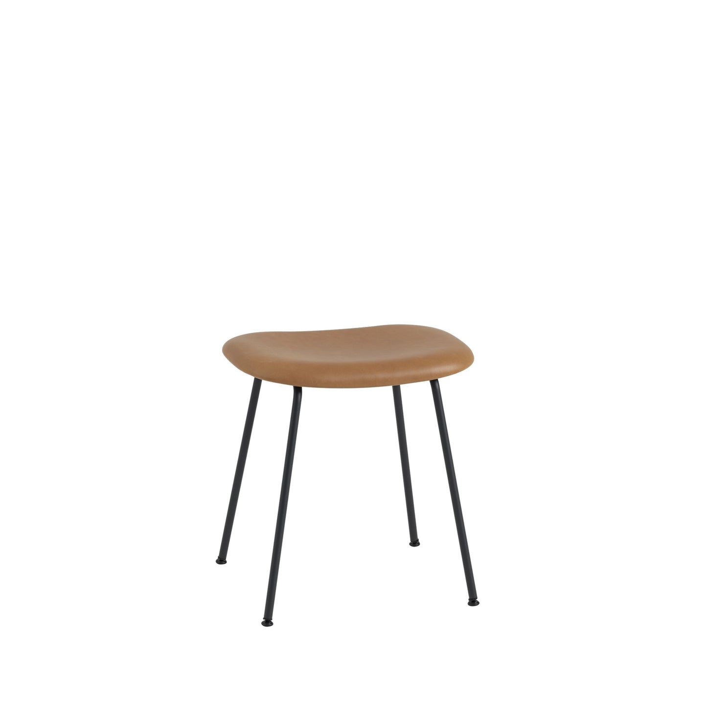 Muuto Fiber jakkara, teräsjalat, konjakki/musta
