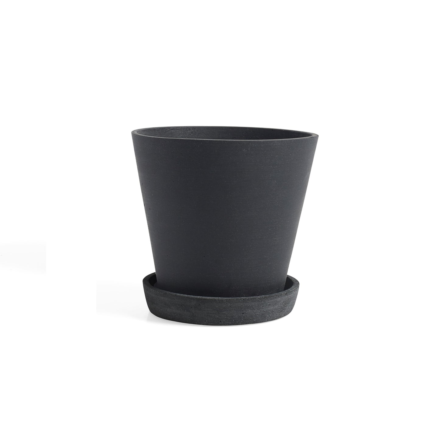 HAY Flowerpot L ruukku+lautanen musta