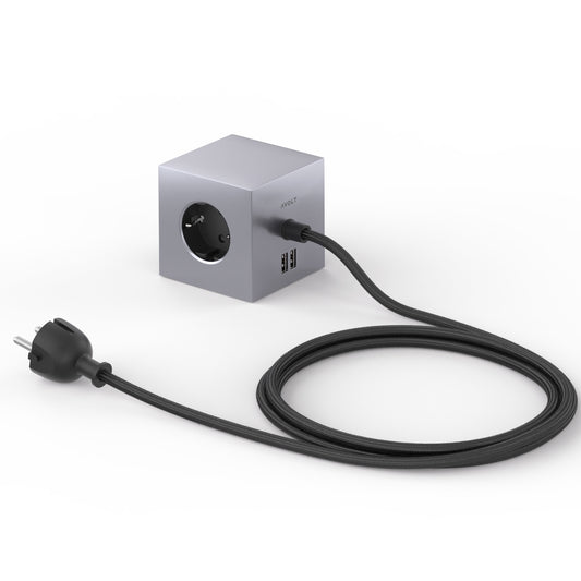 Avolt Square 1 USB jatkojohto alumiini