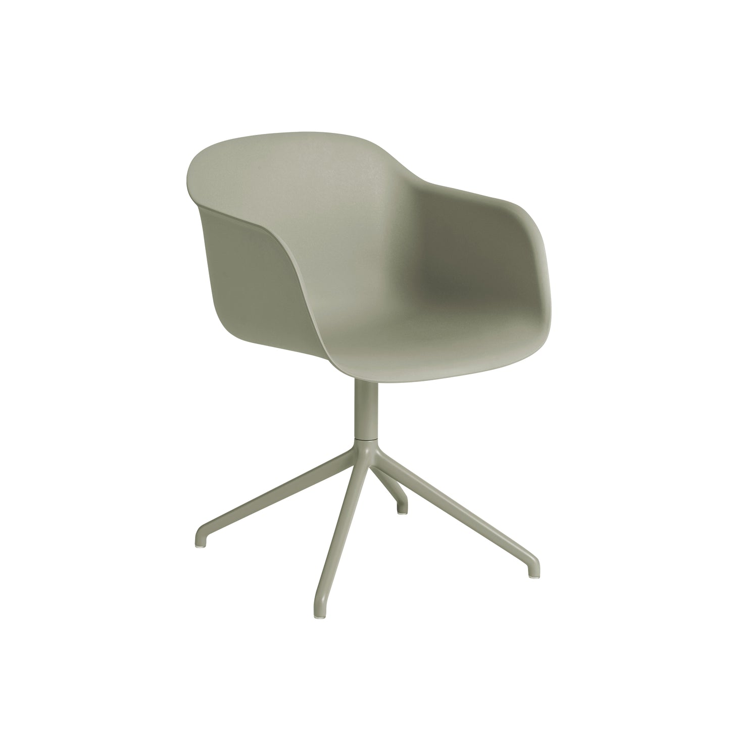 Muuto Fiber tuoli käsinojilla, pyörivä, vihreä