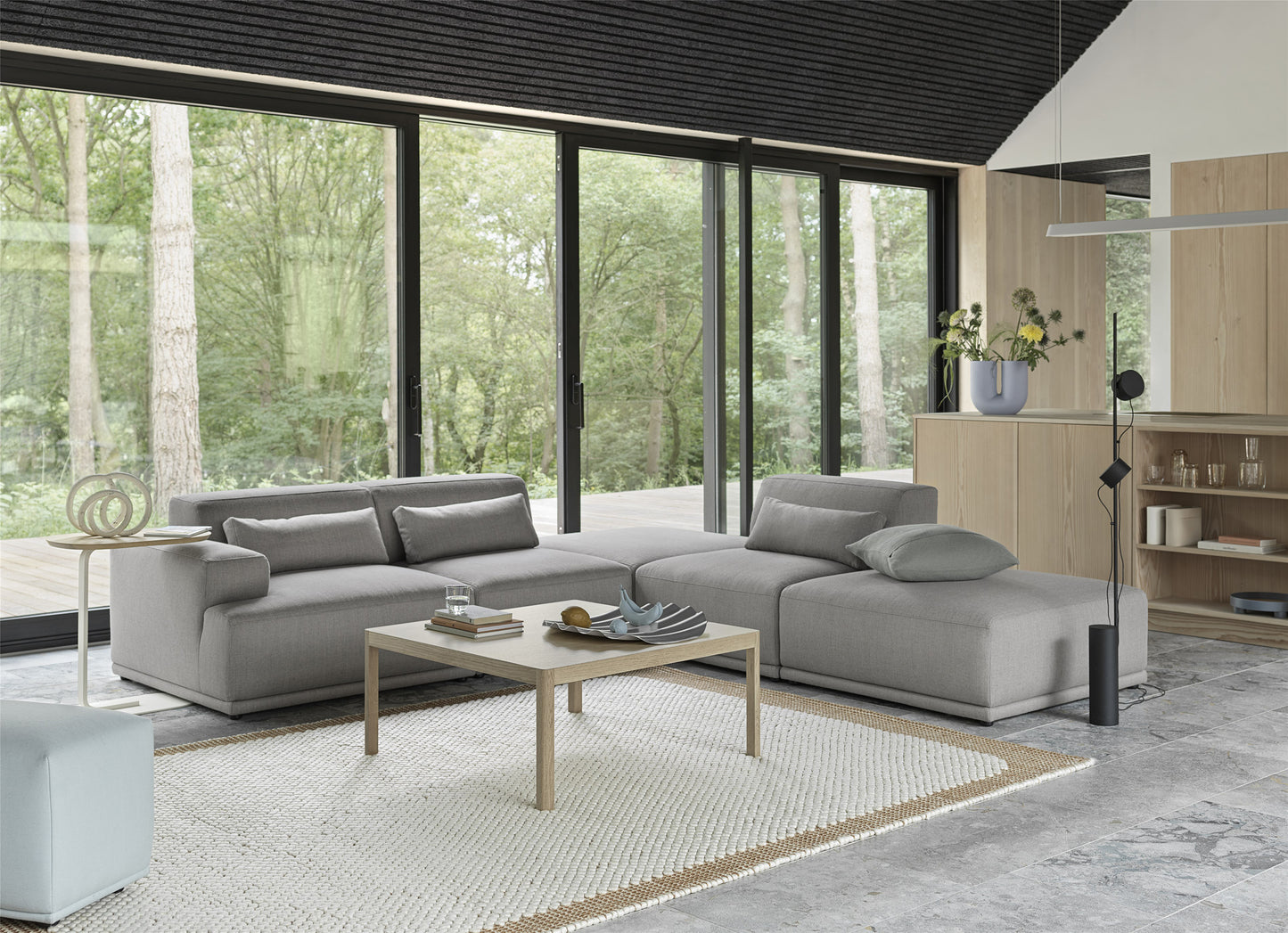 Muuto Connect Soft 2-istuttava moduulisohva Re-wool 128