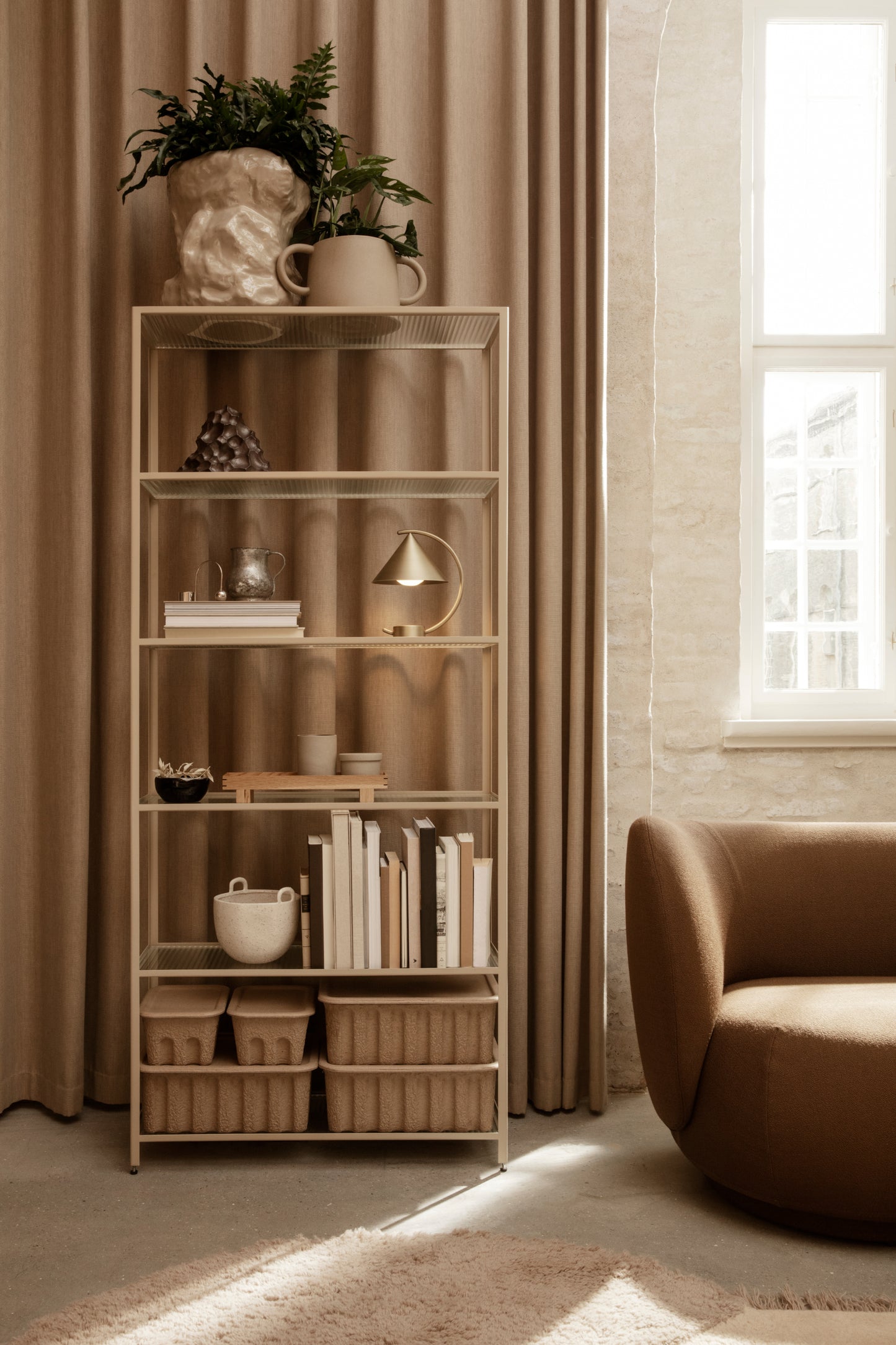 Ferm Living Meridian pöytävalaisin messinki