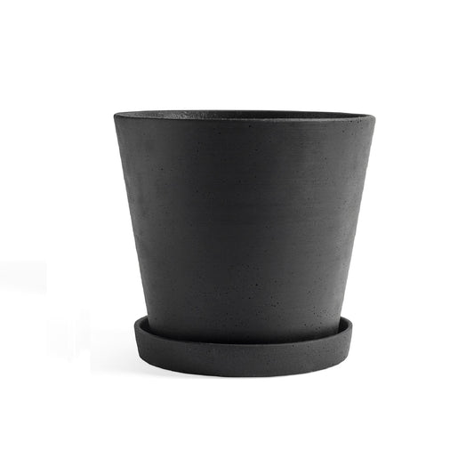 HAY Flowerpot XXL ruukku+lautanen musta