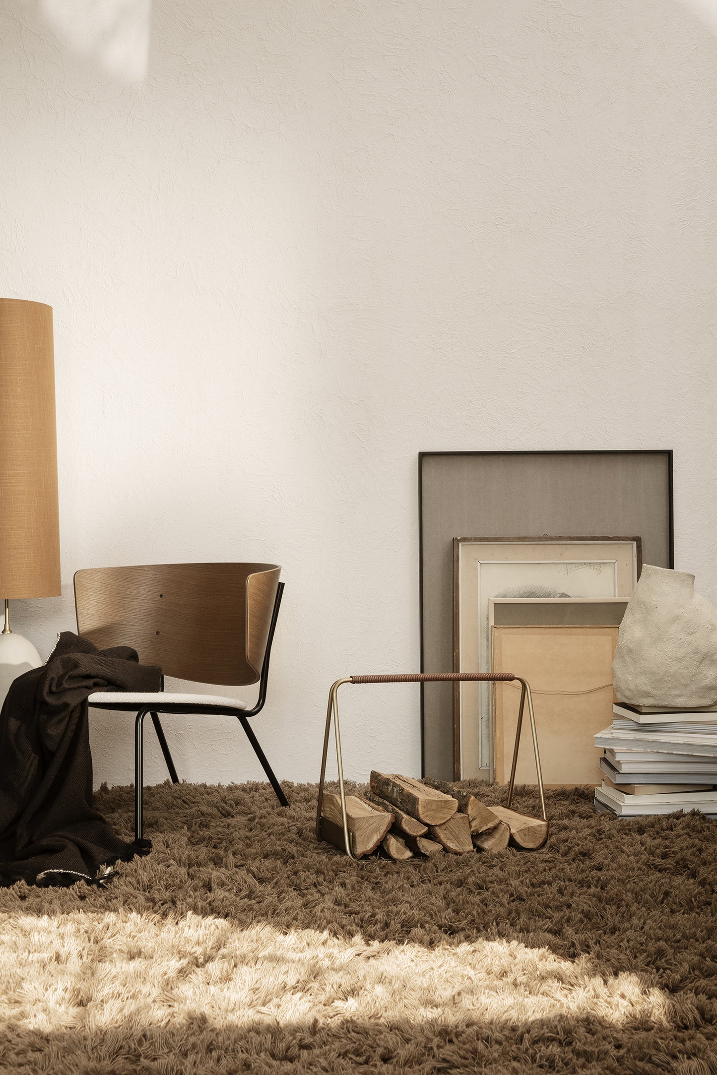 Ferm Living Meadow L matto tumma beige