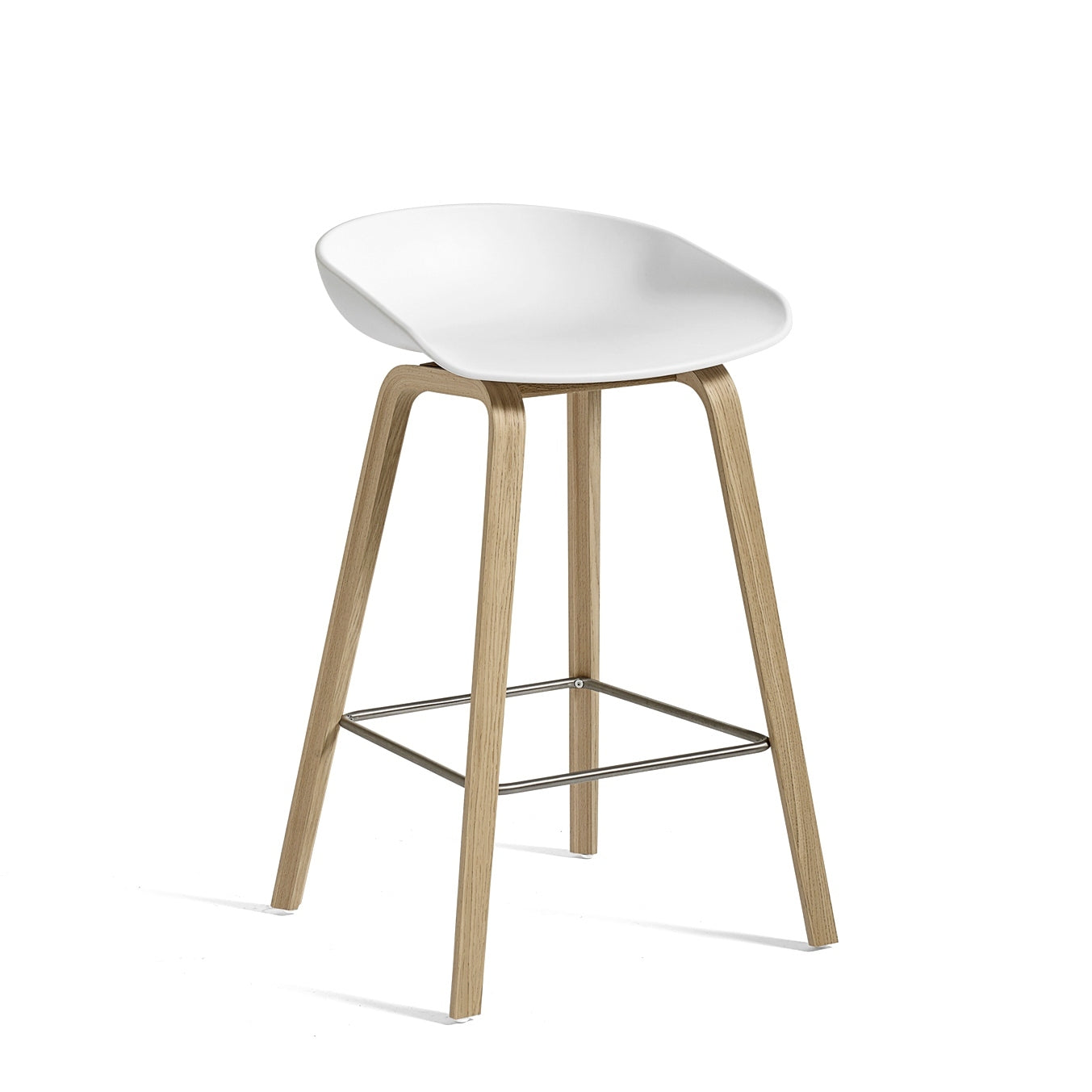 HAY About a Stool AAS32 valkoinen/lakattu tammi, kromi