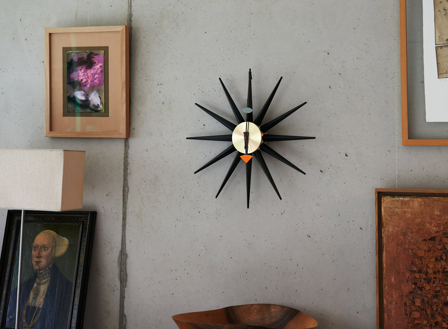 Vitra Nelson Sunburst kello musta/messinki