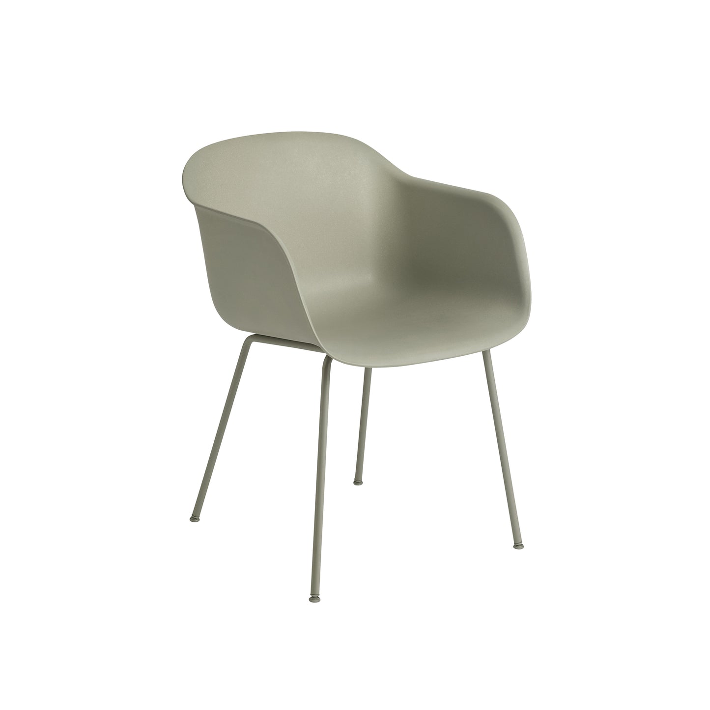 Muuto Fiber tuoli käsinojilla, teräsjalat, vihreä