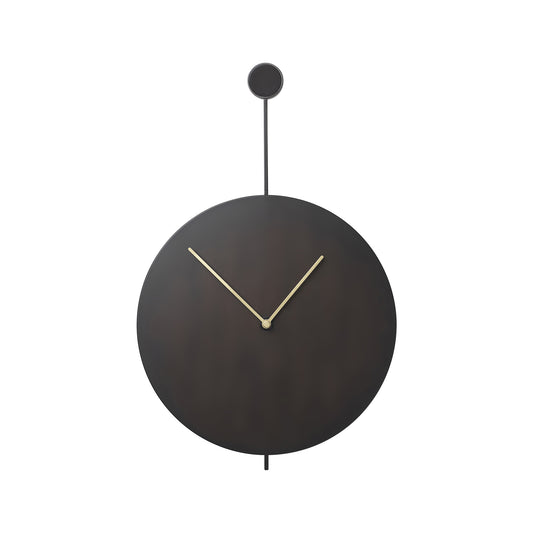 Ferm Living Trace seinäkello musta/messinki