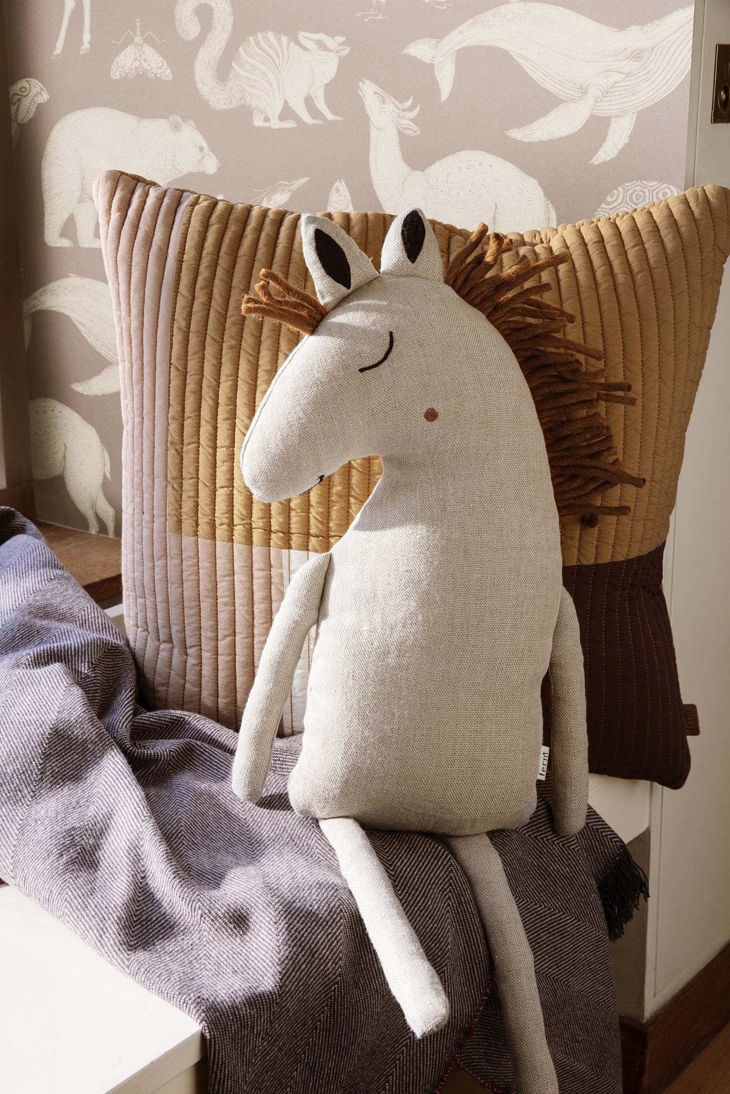 Ferm Living Safari Hevonen tyyny natural