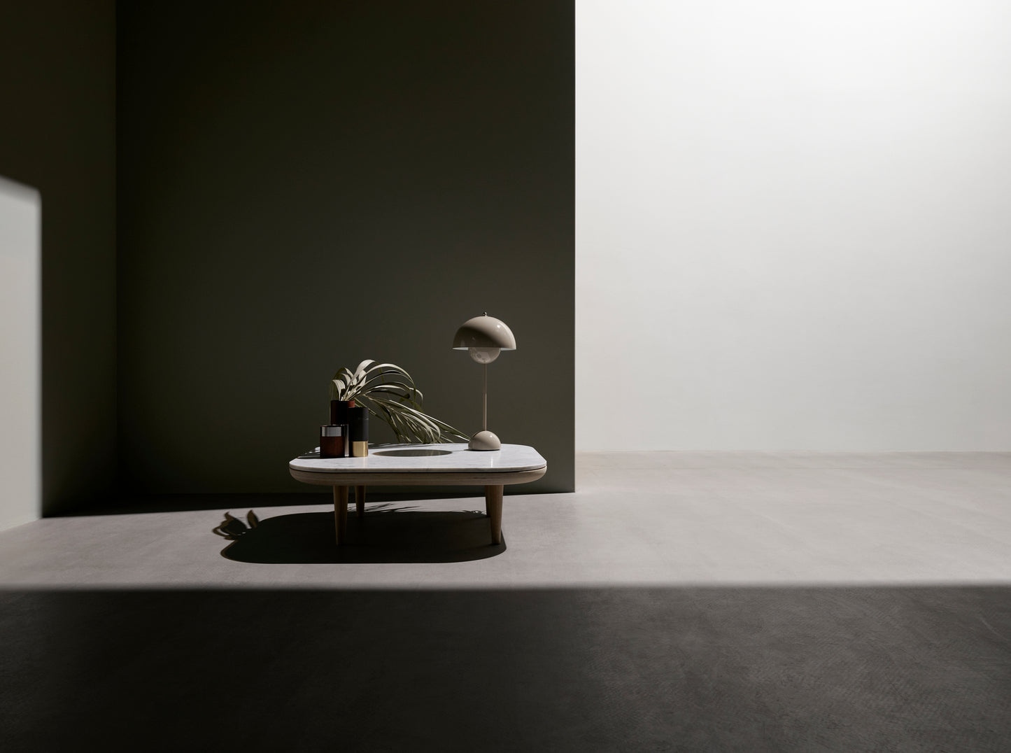 &Tradition Flowerpot VP3 pöytävalaisin beige-punainen