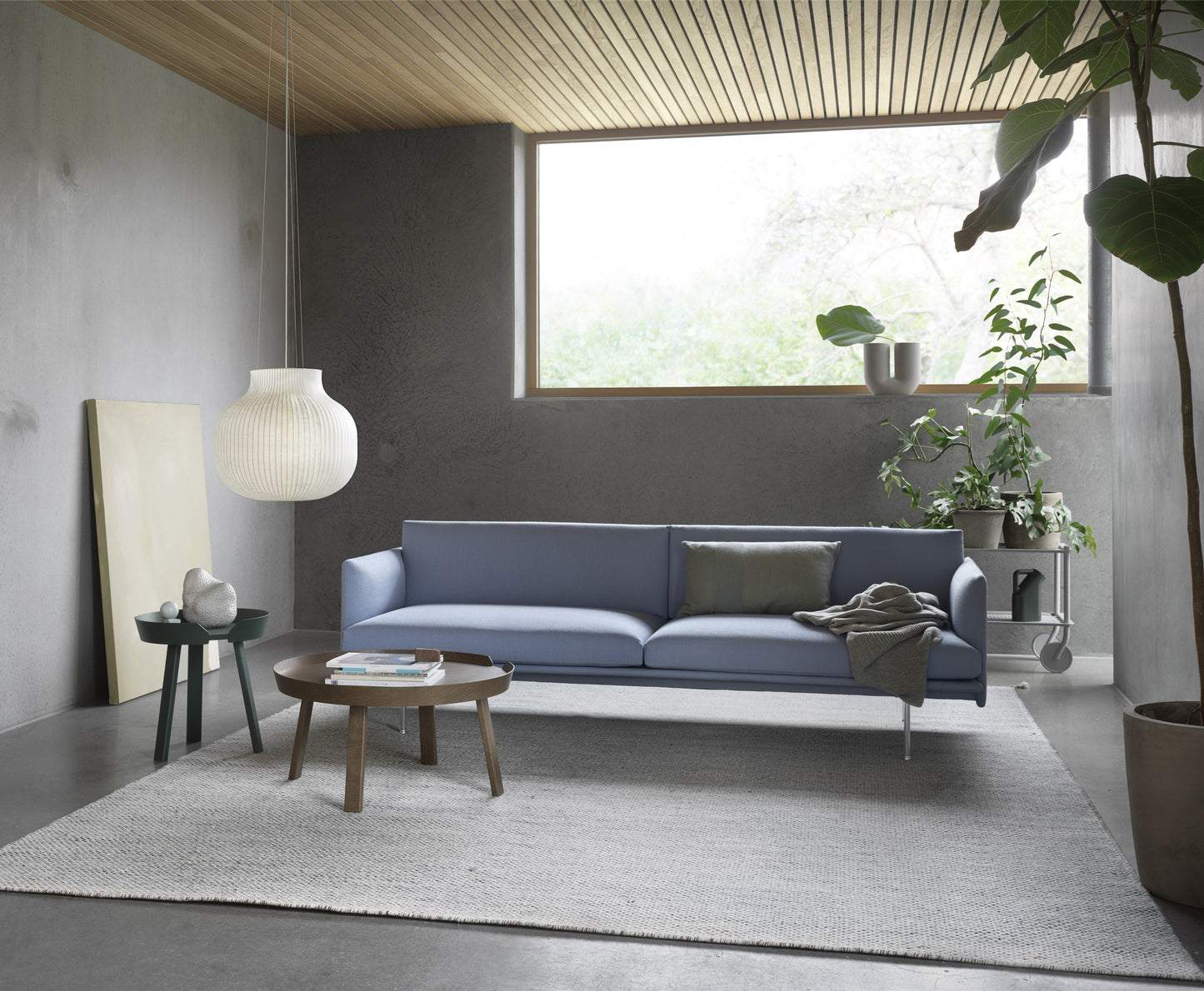 Muuto Flow pieni tarjoiluvaunu vaaleanharmaa