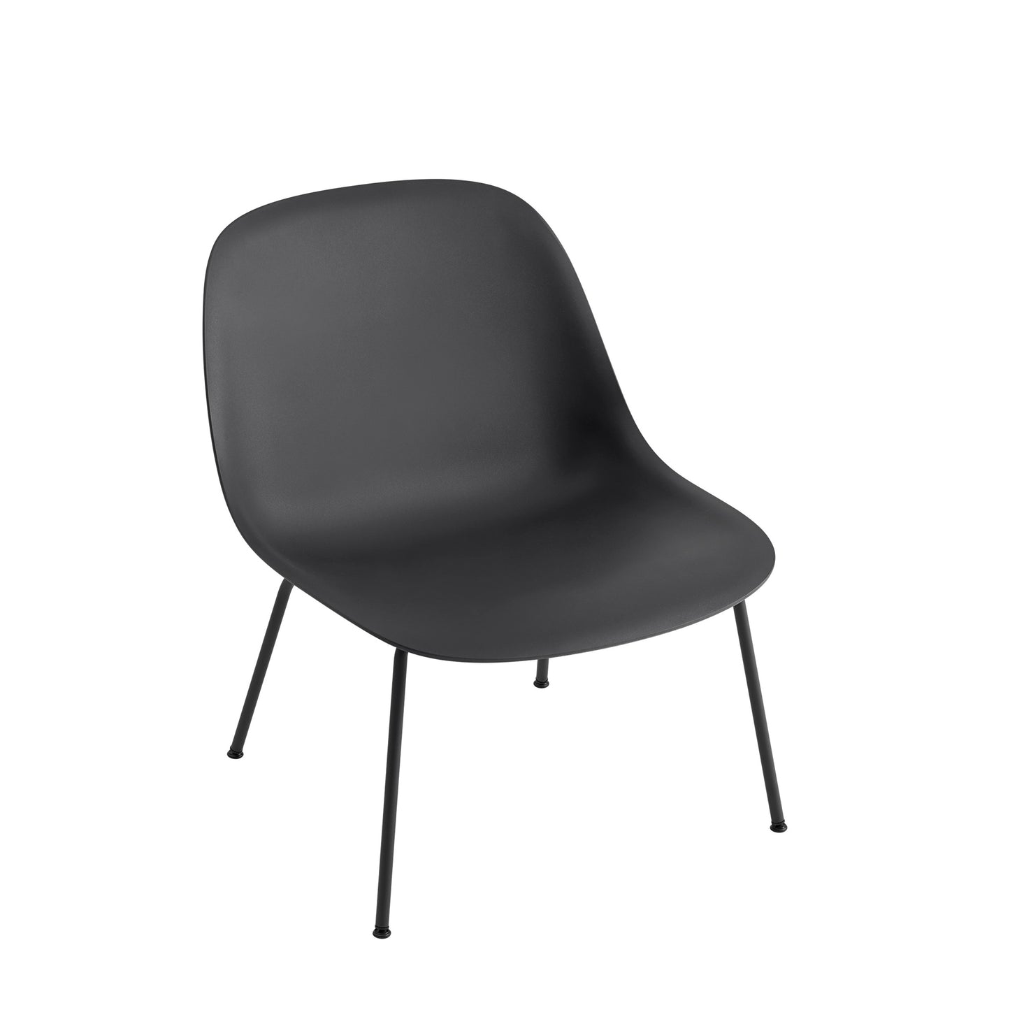 Muuto Fiber lounge tuoli, teräsjalat, musta