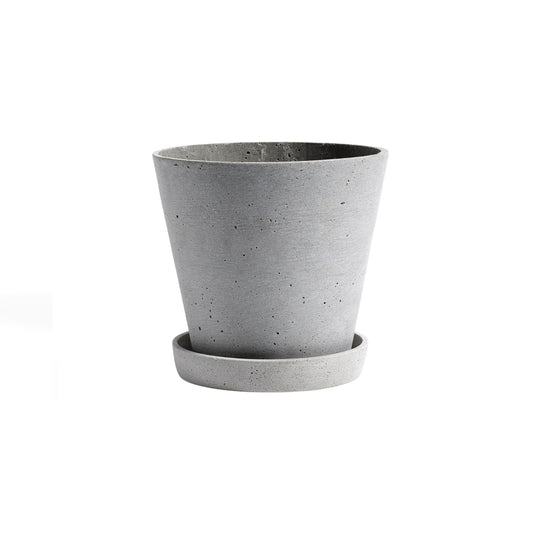 HAY Flowerpot L ruukku+lautanen harmaa