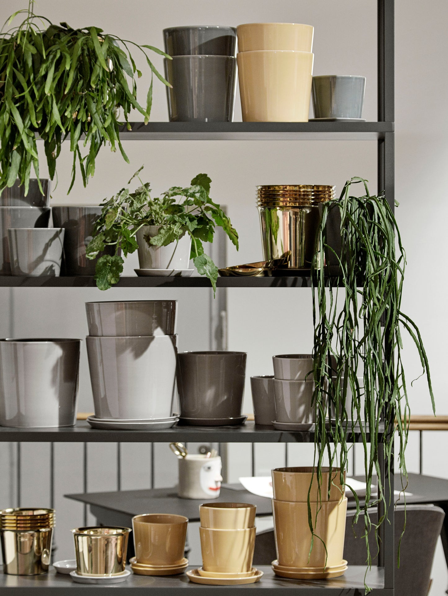 HAY Botanical L ruukku+lautanen vaaleanharmaa