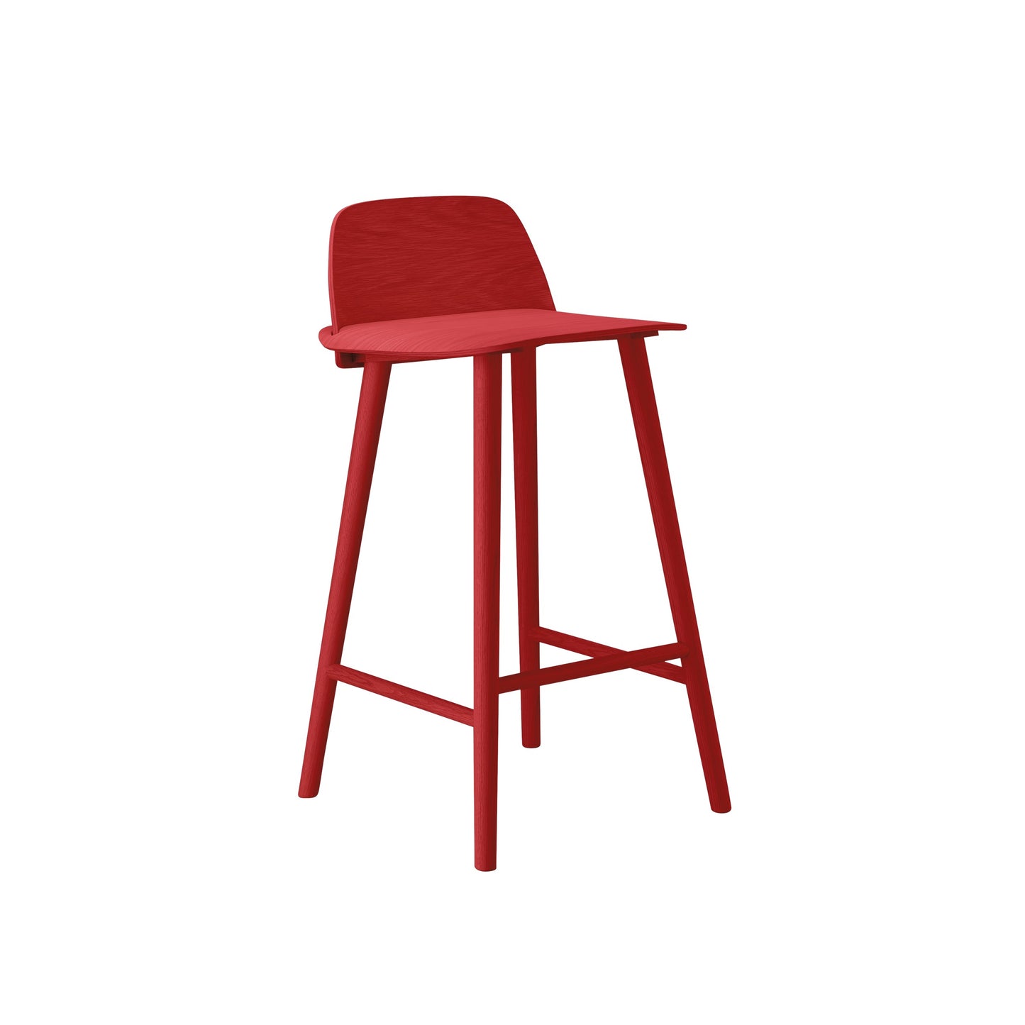 Muuto Nerd matala baarituoli punainen