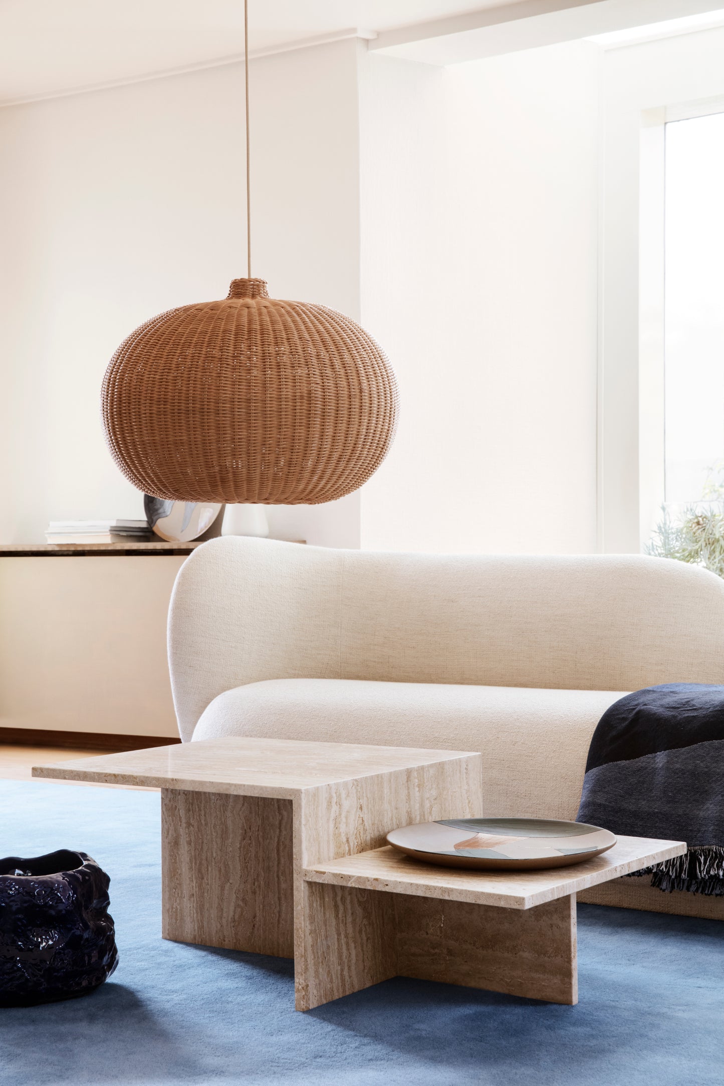 Ferm Living punottu Belly varjostin rottinki