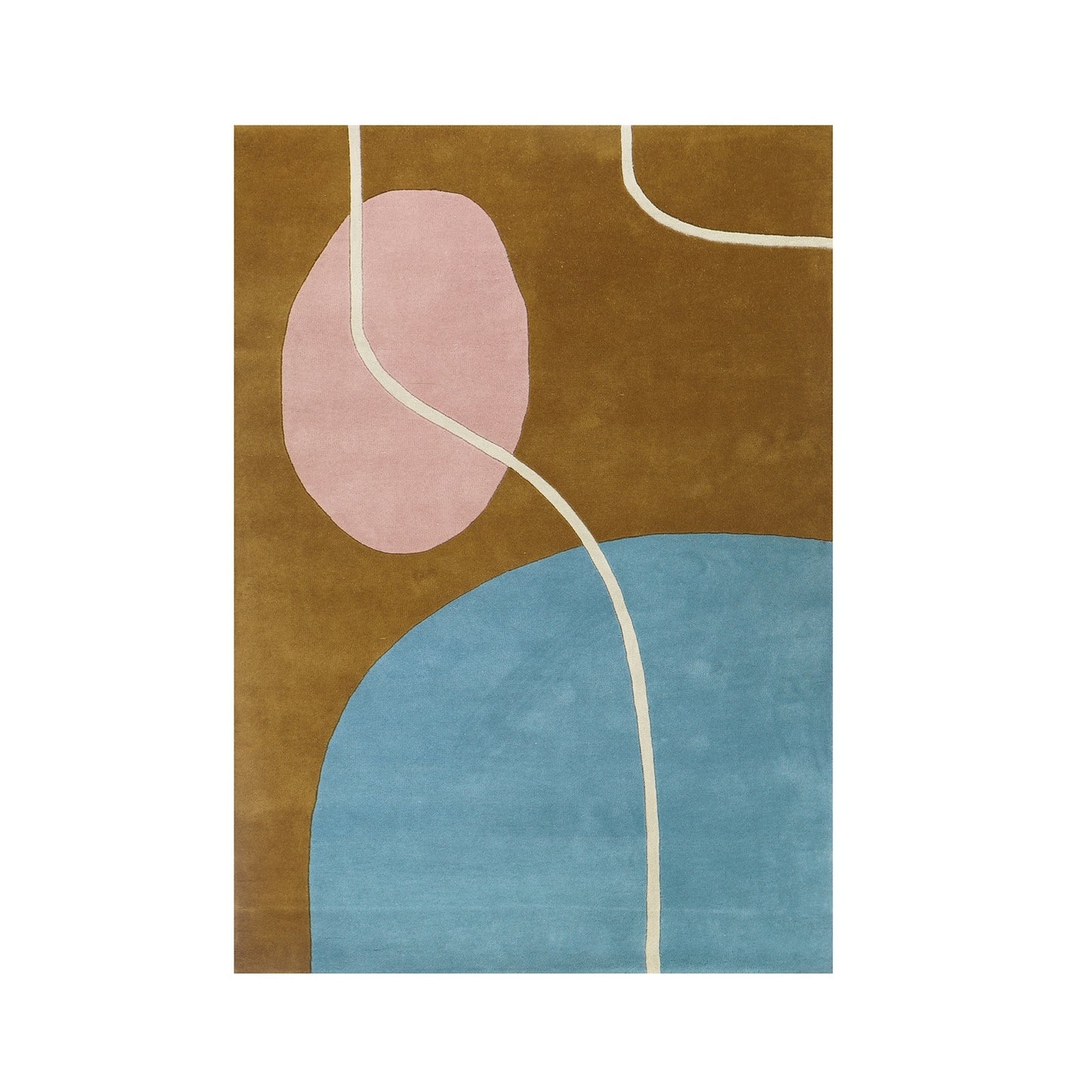 Finarte Ruukku matto 160x230 kulta-vaaleansininen