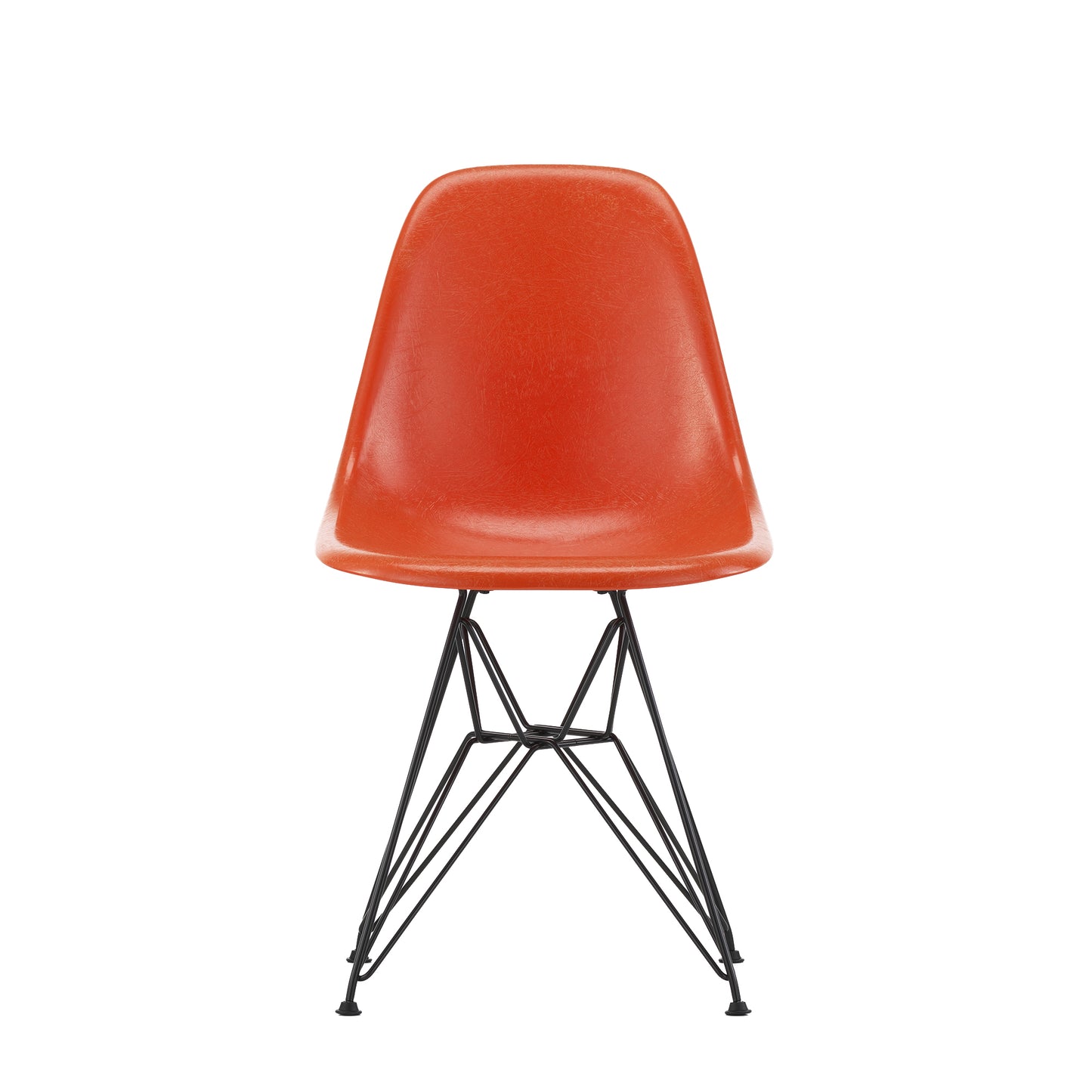 Vitra Eames DSR Fiberglass musta/red orange