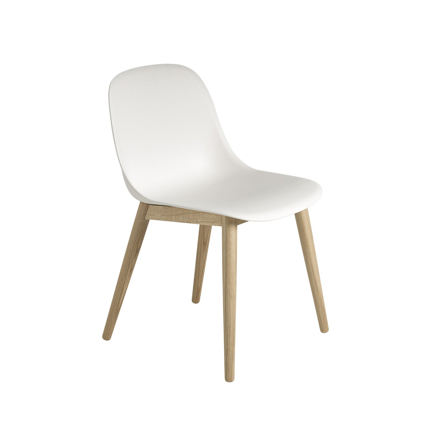 Muuto Fiber tuoli, tammijalat, valkoinen/tammi