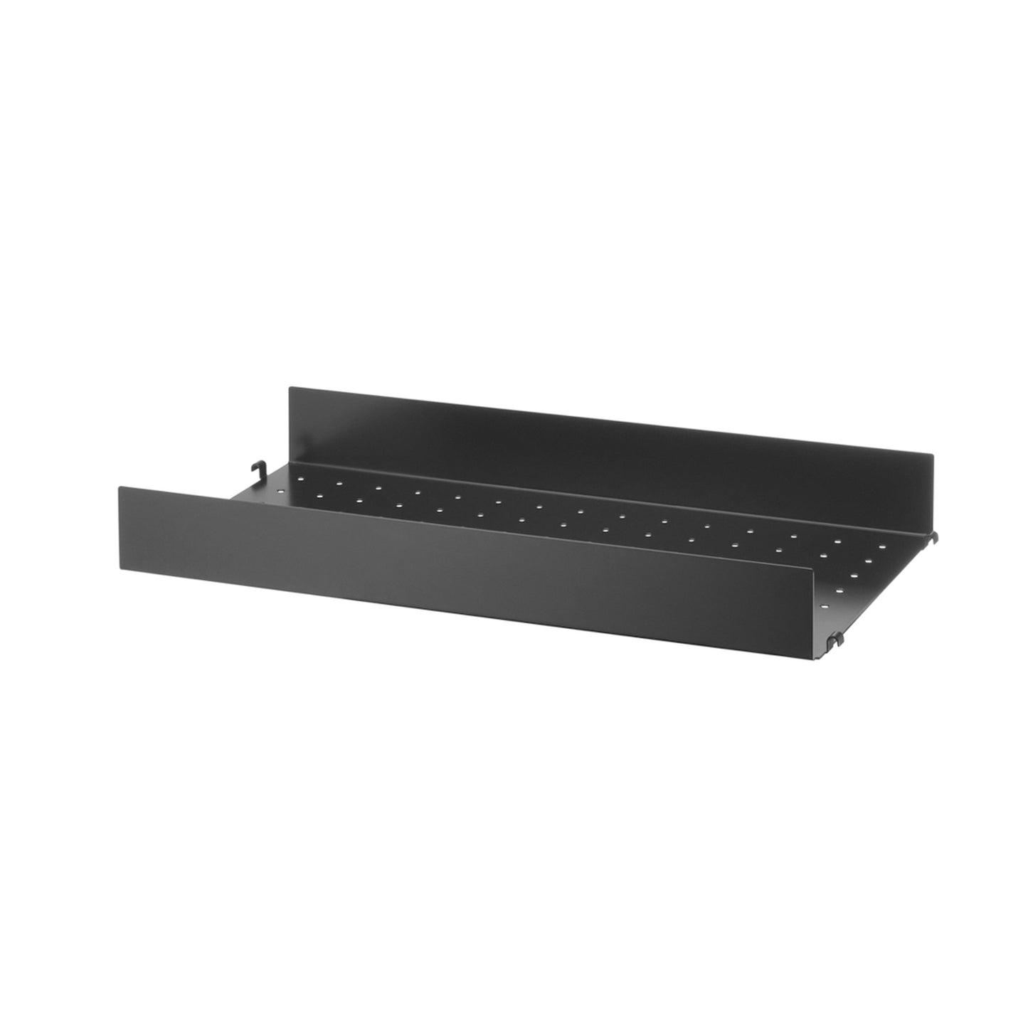 String System metallihylly korkea reuna 58x30 musta