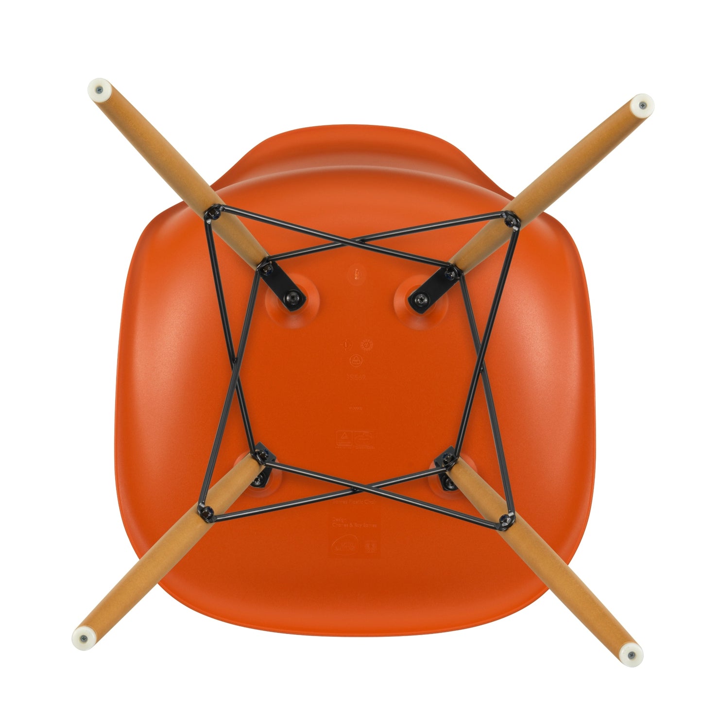 Vitra Eames DSW tuoli oranssi/vaahtera
