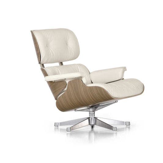 Vitra Eames Lounge Chair valkolakattu pähkinä/valkoinen nahka