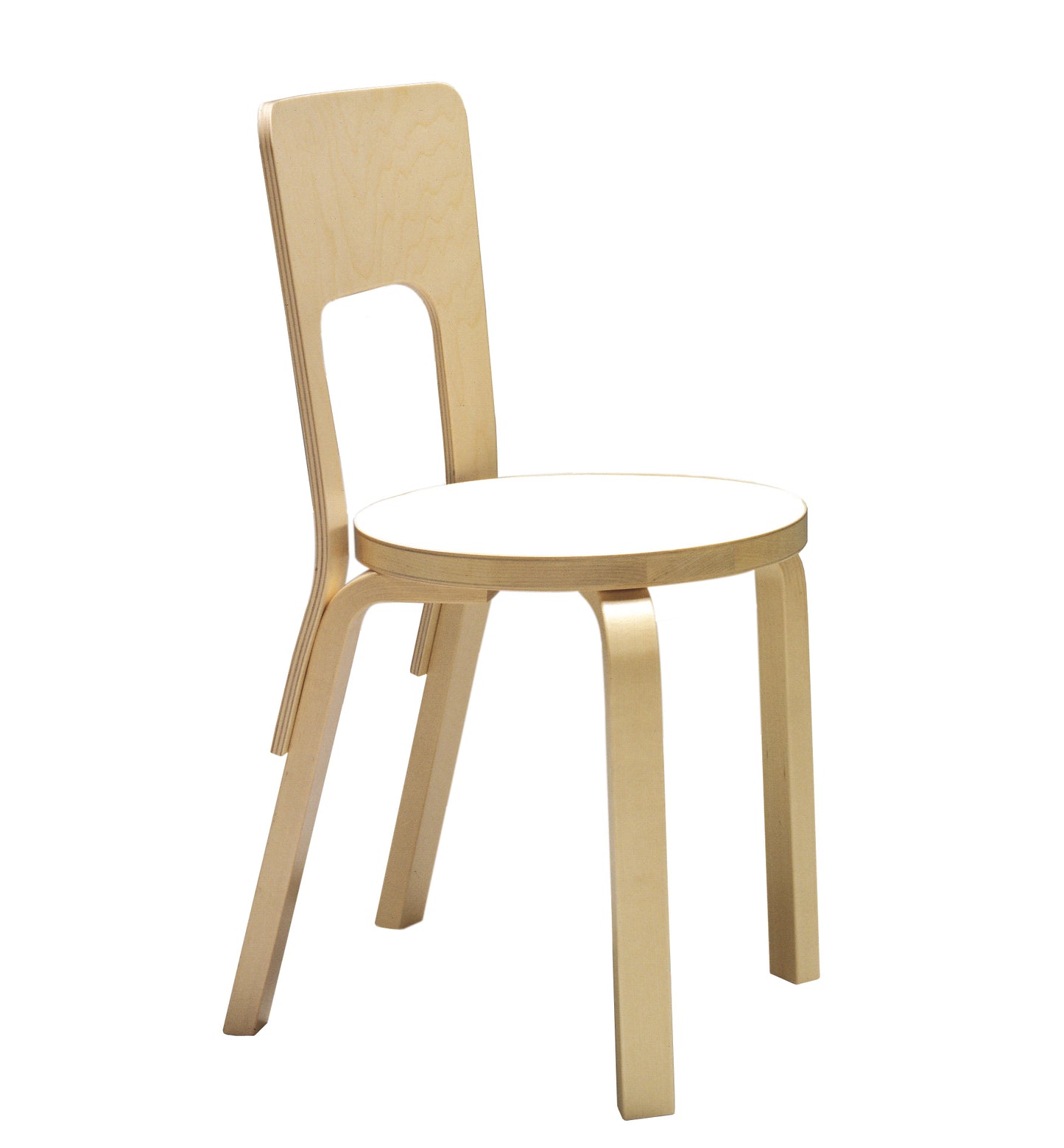 Artek 66 tuoli istuin valkoinen laminaatti